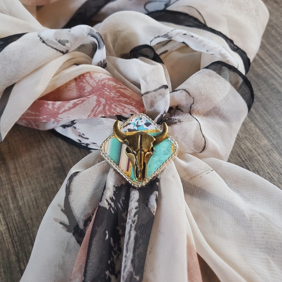 Unique scarf slide, longhorn western scarf slide bling concho, wild rag slides - Picture 3 of 4